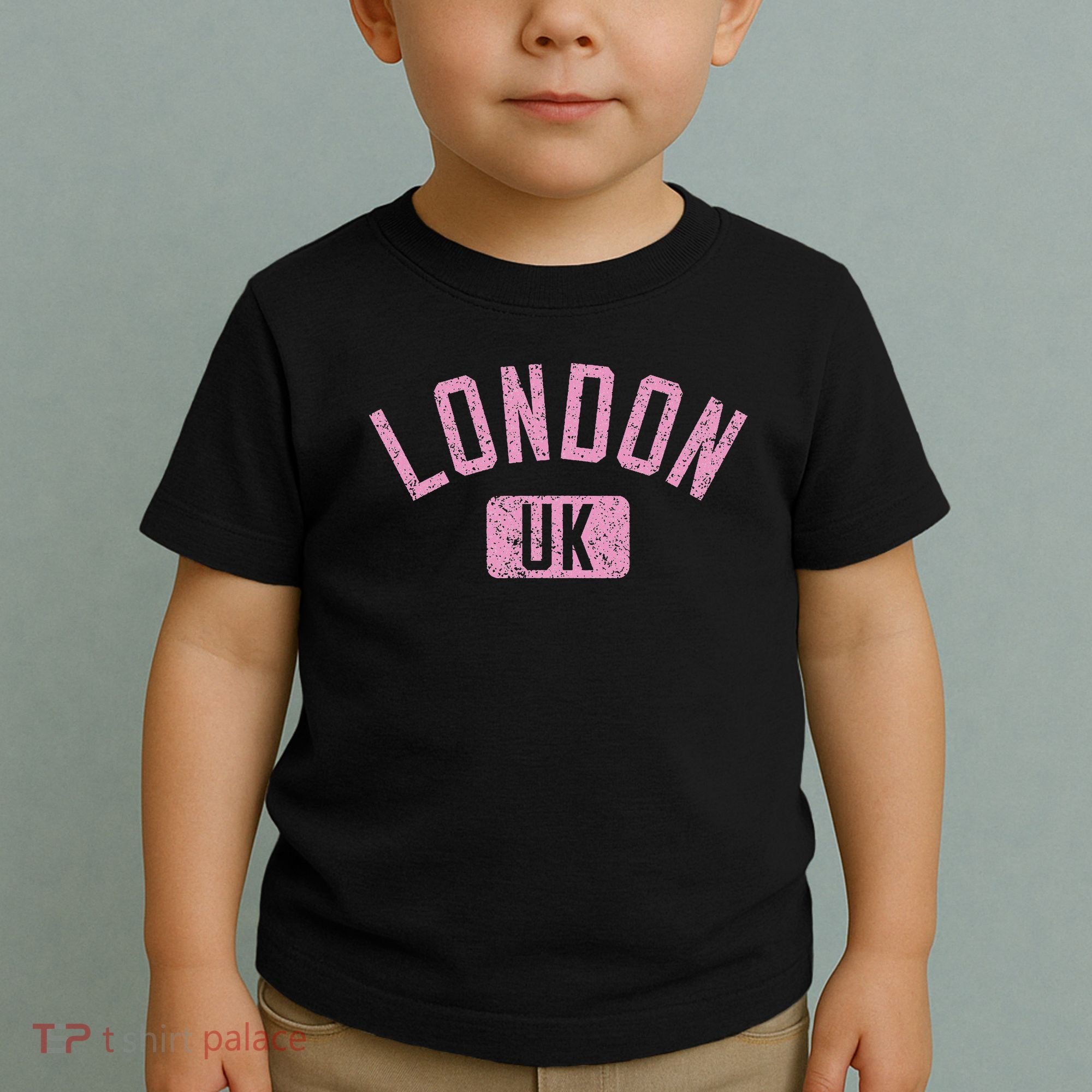 London Uk Arched Text Distressed Print Toddler T-Shirt