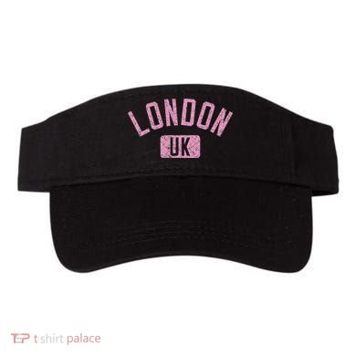 London Uk Arched Text Distressed Print Visor