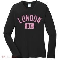 London Uk Arched Text Distressed Print Women's Long Sleeve Shirt thumb 0