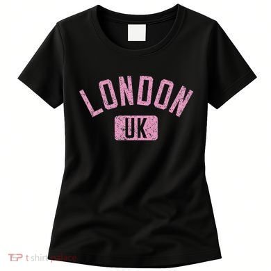 London Uk Arched Text Distressed Print Women's T-Shirt