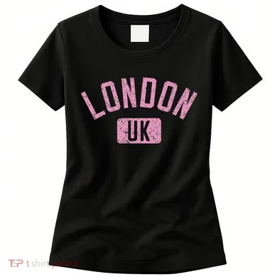 London Uk Arched Text Distressed Print Women's T-Shirt