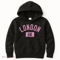 London Uk Arched Text Distressed Print Kids Hoodie thumb 0