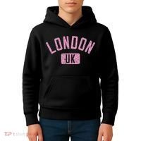 London Uk Arched Text Distressed Print Kids Hoodie thumb 4