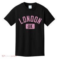 London Uk Arched Text Distressed Print Kids T-Shirt thumb 0