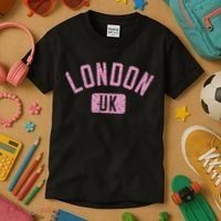 London Uk Arched Text Distressed Print Kids T-Shirt thumb 3