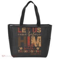 Let Us Come Before Him With Thanksgiving Tote Bag thumb 0