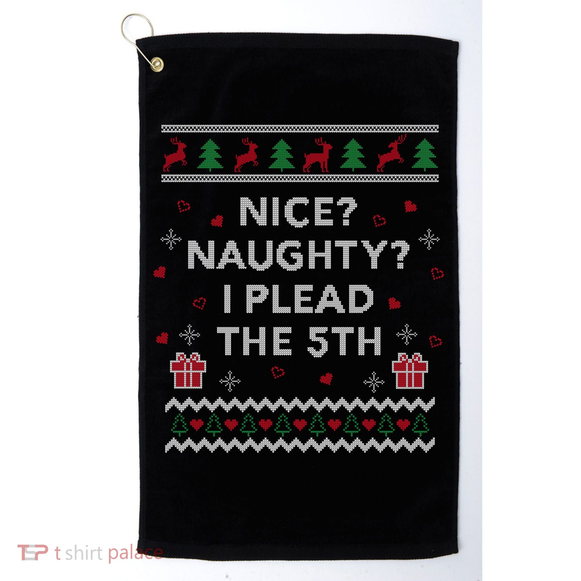 Lawyer Ugly Christmas Plead The 5th Law Student Attorney Funny Gift Golf Towel