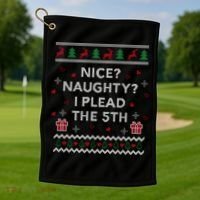 Lawyer Ugly Christmas Plead The 5th Law Student Attorney Funny Gift Golf Towel thumb 1