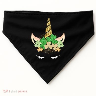 Lucky Unicorn Cute St Patrick's Day USA-Made Doggie Bandana