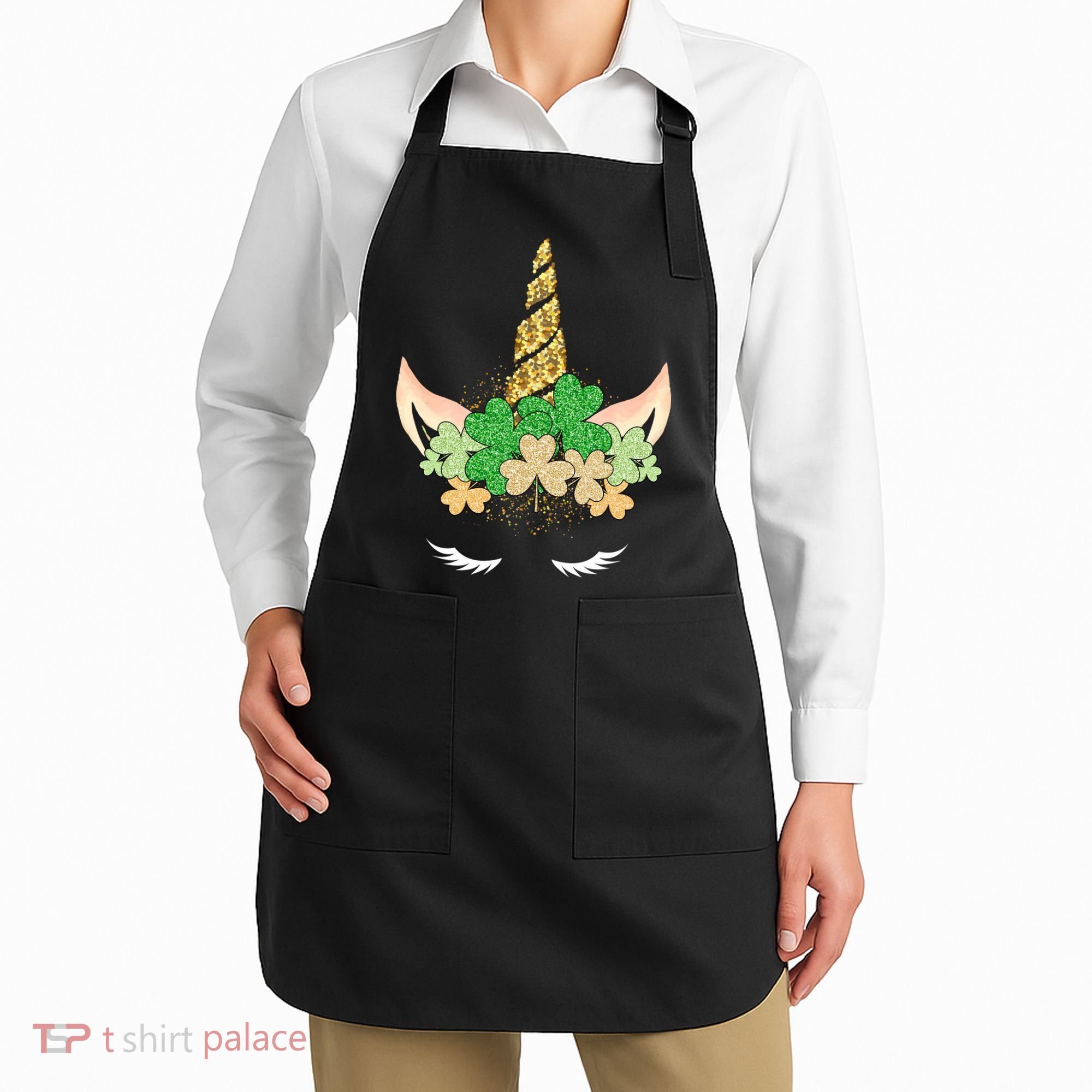 Lucky Unicorn Cute St Patrick's Day Apron