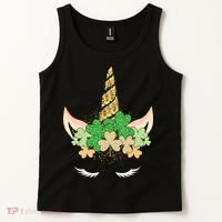 Lucky Unicorn Cute St Patrick's Day Tank Top thumb 2