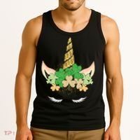 Lucky Unicorn Cute St Patrick's Day Tank Top thumb 3