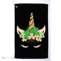 Lucky Unicorn Cute St Patrick's Day Golf Towel thumb 0