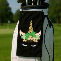 Lucky Unicorn Cute St Patrick's Day Golf Towel thumb 2
