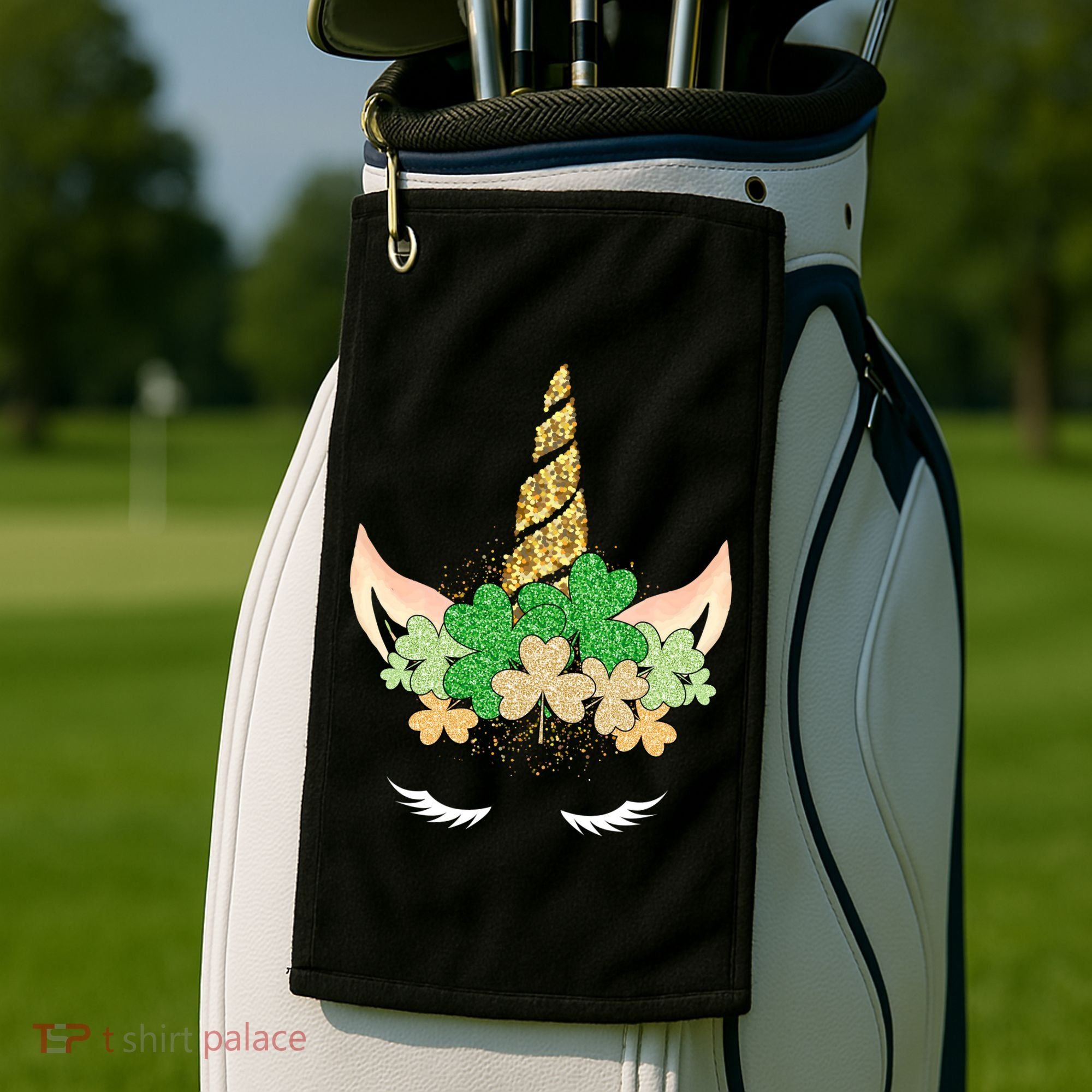 Lucky Unicorn Cute St Patrick's Day Golf Towel