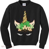 Lucky Unicorn Cute St Patrick's Day Kids Sweatshirt thumb 0