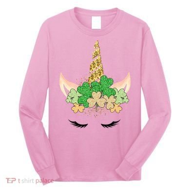 Lucky Unicorn Cute St Patrick's Day Long Sleeve Shirt