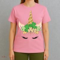 Lucky Unicorn Cute St Patrick's Day T-Shirt thumb 4