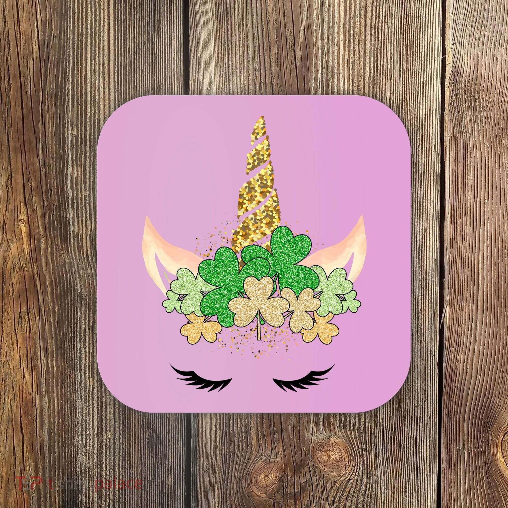 Lucky Unicorn Cute St Patrick's Day Coaster