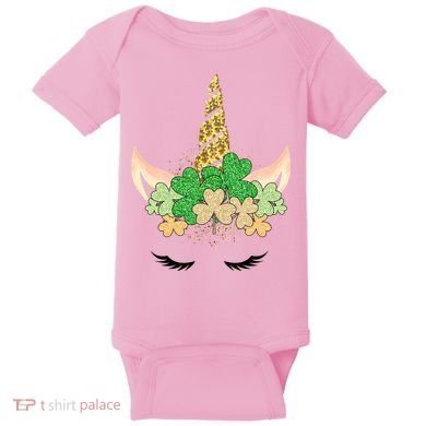 Lucky Unicorn Cute St Patrick's Day Baby Bodysuit