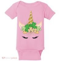 Lucky Unicorn Cute St Patrick's Day Baby Bodysuit thumb 0