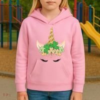 Lucky Unicorn Cute St Patrick's Day Kids Hoodie thumb 3