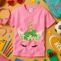 Lucky Unicorn Cute St Patrick's Day Kids T-Shirt thumb 3