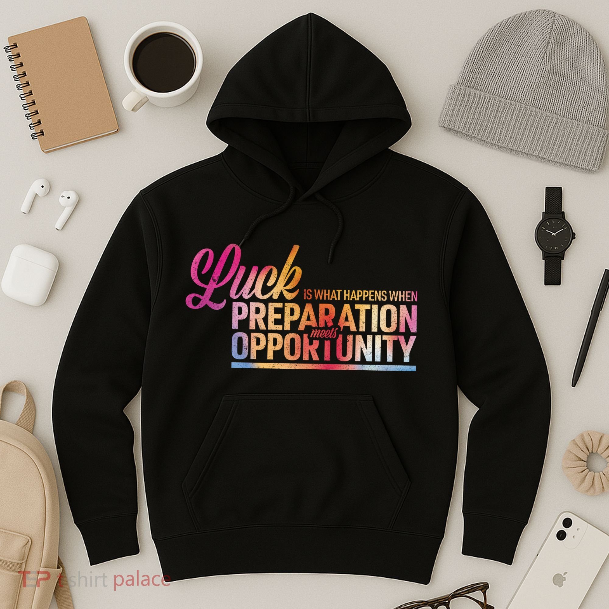 Luck Definition Preparation Meets Opportunity Hoodie