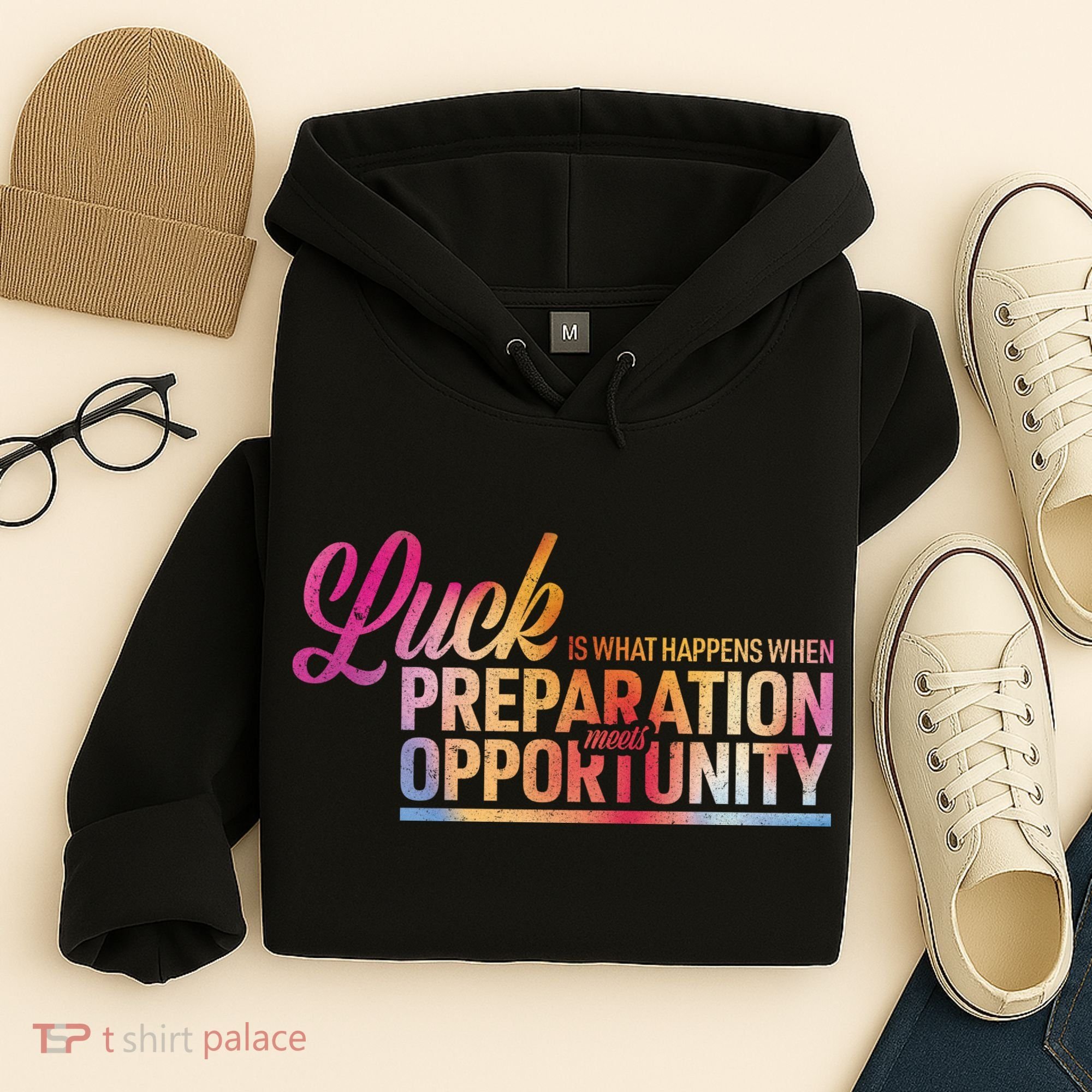 Luck Definition Preparation Meets Opportunity Hoodie