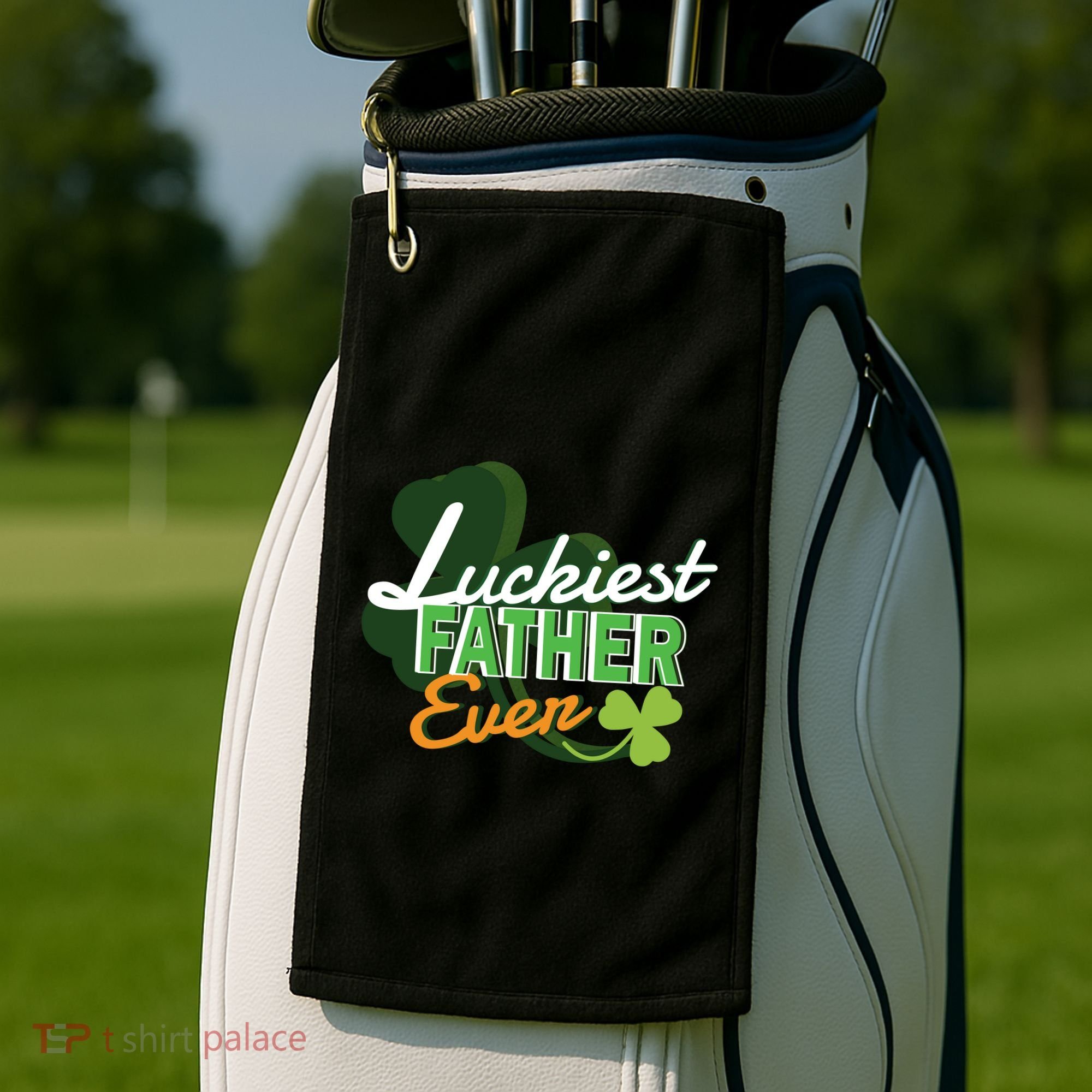 Luckiest Father Ever Golf Towel