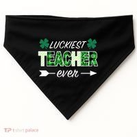 Luckiest Teacher Ever USA-Made Doggie Bandana thumb 0