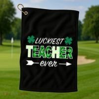 Luckiest Teacher Ever Golf Towel thumb 1
