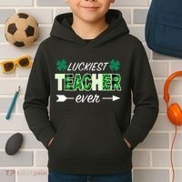 Luckiest Teacher Ever Kids Hoodie thumb 2