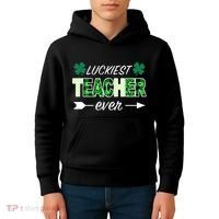 Luckiest Teacher Ever Kids Hoodie thumb 4
