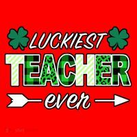Luckiest Teacher Ever Santa Hat thumb 1