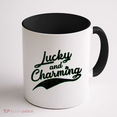 Lucky and Charming St Patrick's Day Coffee Mug back