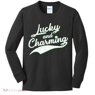 Lucky and Charming St Patrick's Day Kids Long Sleeve Shirt