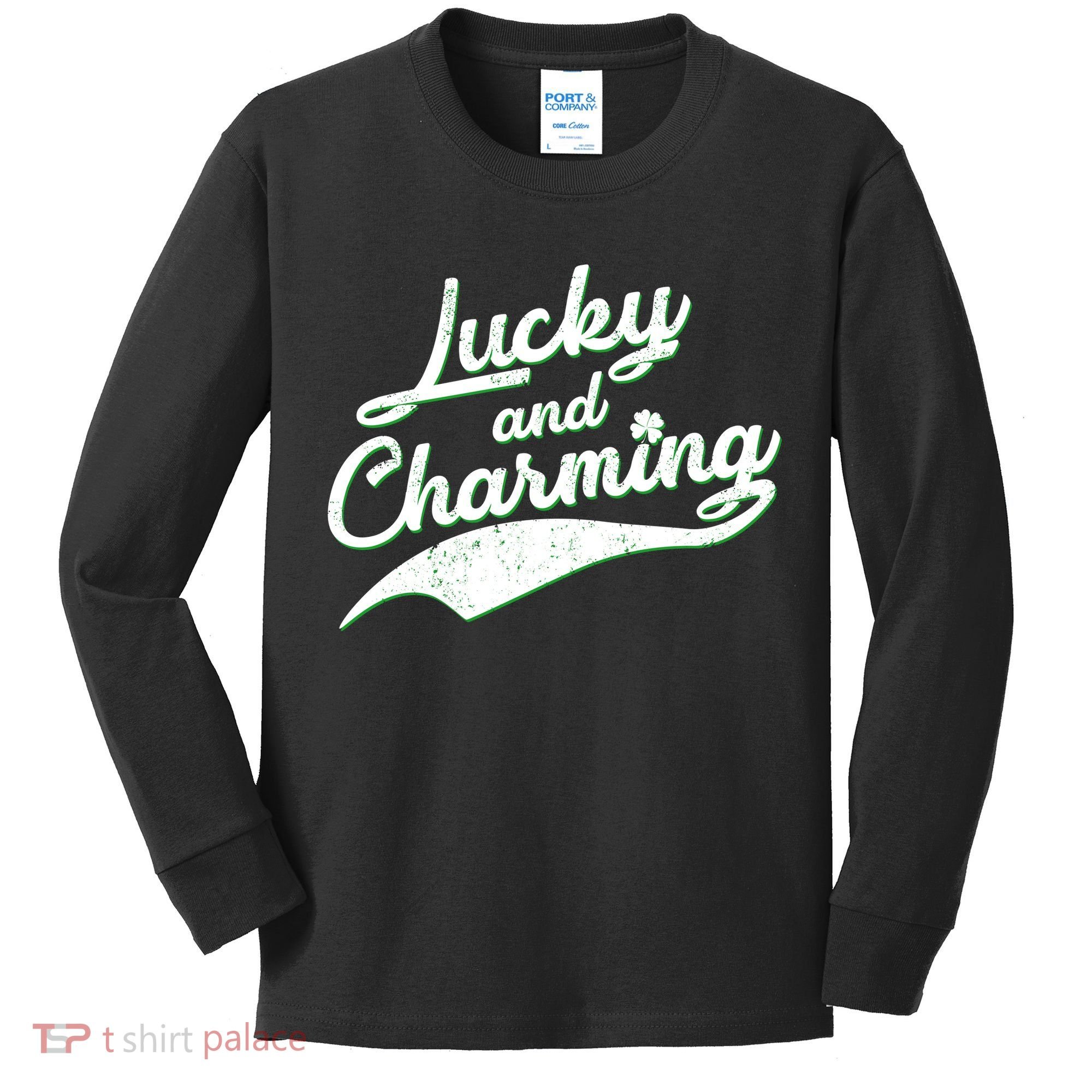 Lucky and Charming St Patrick's Day Kids Long Sleeve Shirt