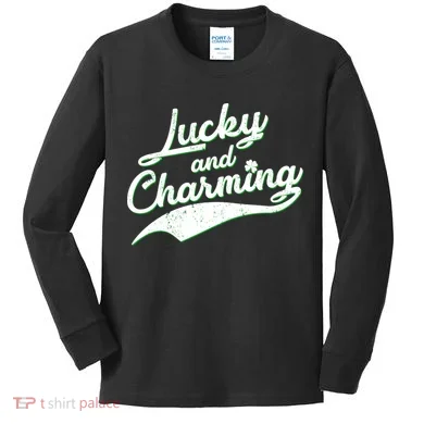 Lucky and Charming St Patrick's Day Kids Long Sleeve Shirt