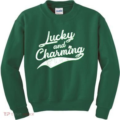Lucky and Charming St Patrick's Day Kids Sweatshirt