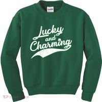 Lucky and Charming St Patrick's Day Kids Sweatshirt thumb 0