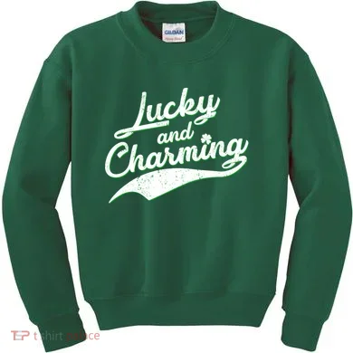 Lucky and Charming St Patrick's Day Kids Sweatshirt