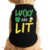 Lucky And Lit St. Patrick's Day Doggie Tank thumb 0