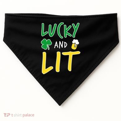 Lucky And Lit St. Patrick's Day USA-Made Doggie Bandana