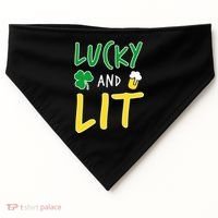 Lucky And Lit St. Patrick's Day USA-Made Doggie Bandana thumb 0