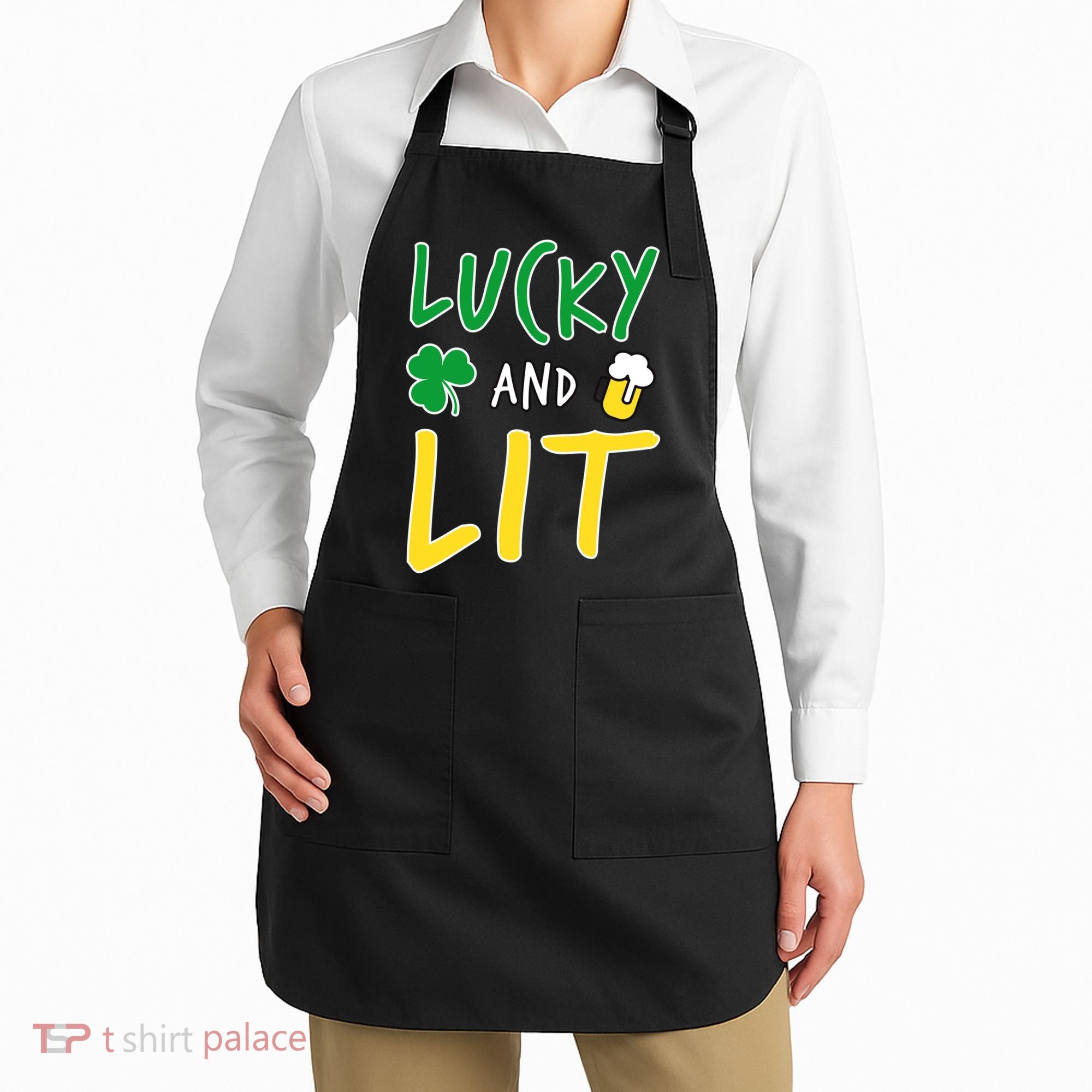 Lucky And Lit St. Patrick's Day Apron