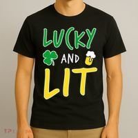 Lucky And Lit St. Patrick's Day T-Shirt thumb 3