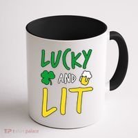 Lucky And Lit St. Patrick's Day Coffee Mug thumb 1