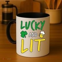 Lucky And Lit St. Patrick's Day Coffee Mug thumb 4