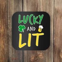 Lucky And Lit St. Patrick's Day Coaster thumb 0